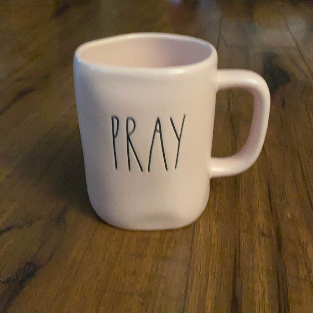 Rae dunn pink pray mug